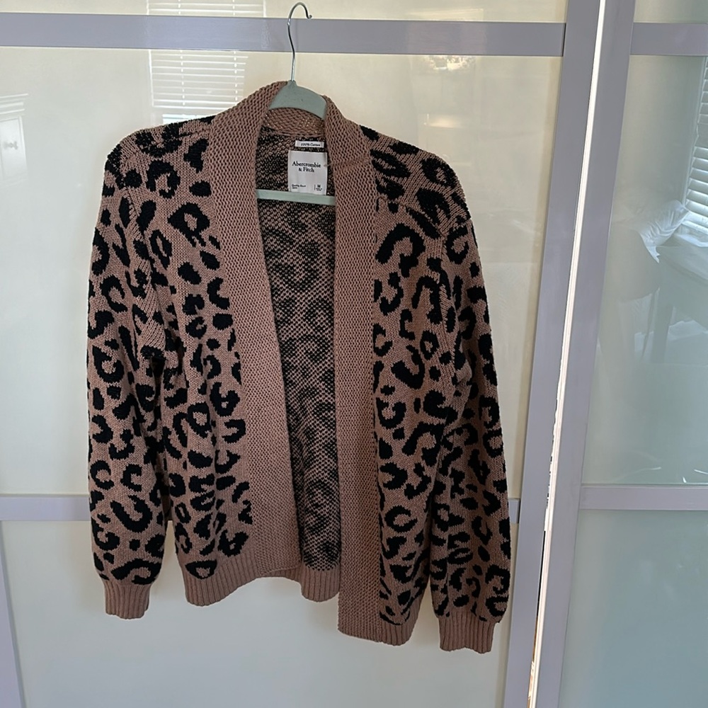 Abercrombie cheetah cardigan